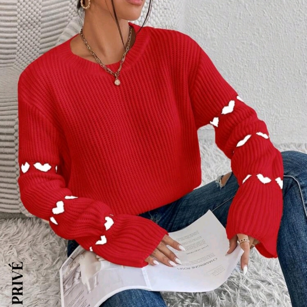 Privé Heart Pattern Sweater